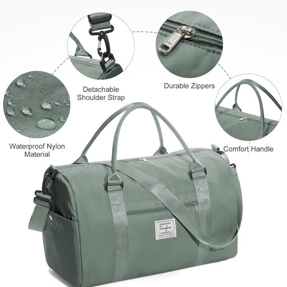 Gym Bag Womens,Travel Duffel Carry on Bag Sport Tote Bag Weekend Overnight Bag - Picture 7 of 9